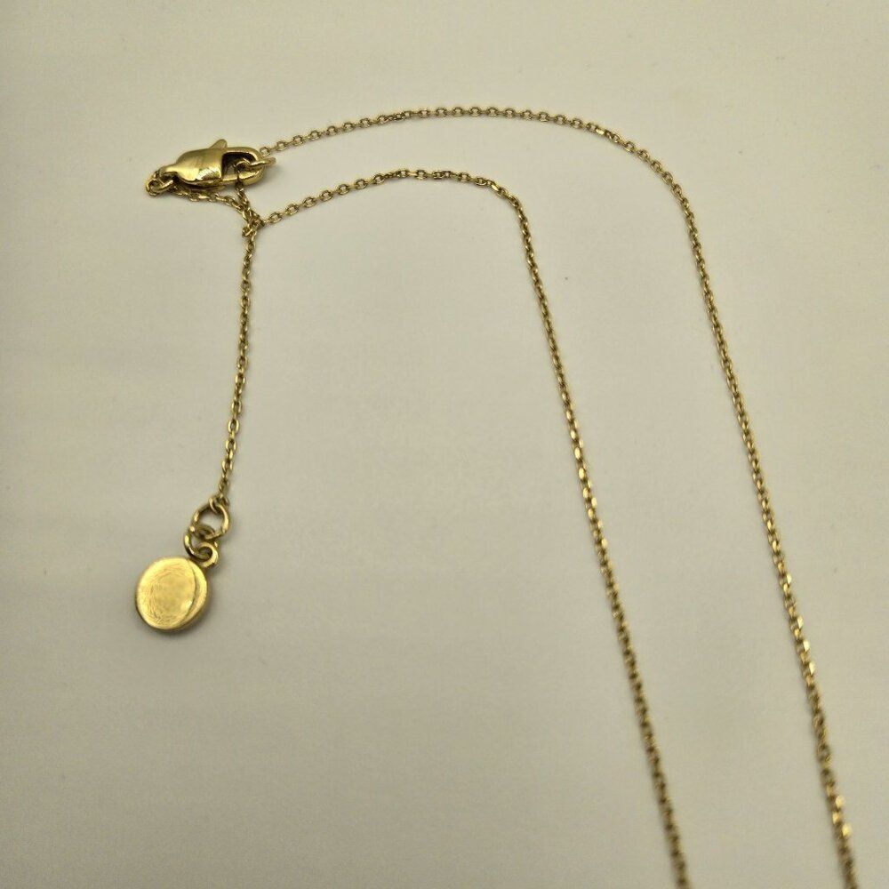 Michael Kors Gold Tone Pave Monogram Mother of Pearl Necklace - Picture 4 of 7